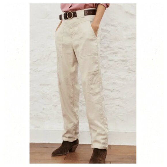 ba&sh Cotton Linen Blend Pantalon Curious in Natural - Picture 1 of 11
